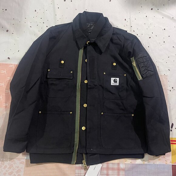 Carhartt x Sacai Deconstructed Jacket Black - Picture 10 of 13